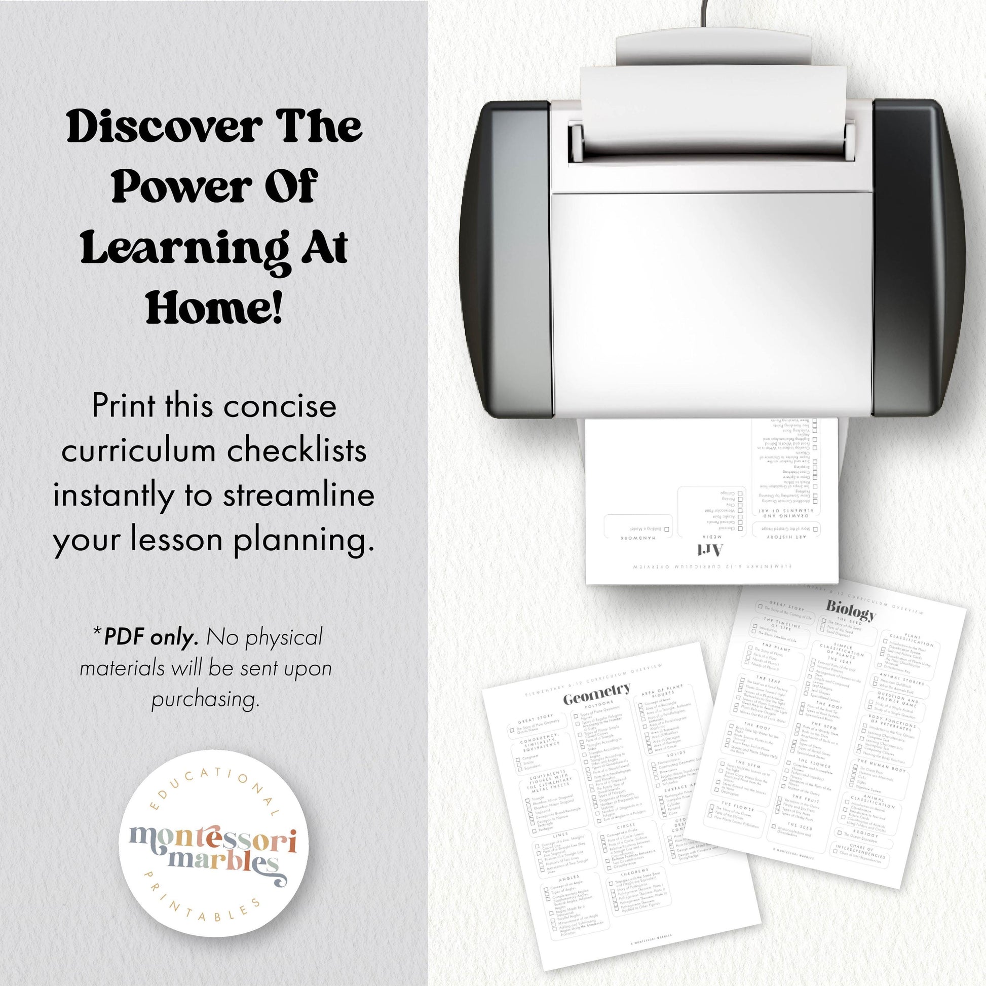 Montessori Elementary Curriculum Checklist | Homeschool Planning Guide | Educational Tracker Ages 6-12 | Teacher Parent Resource