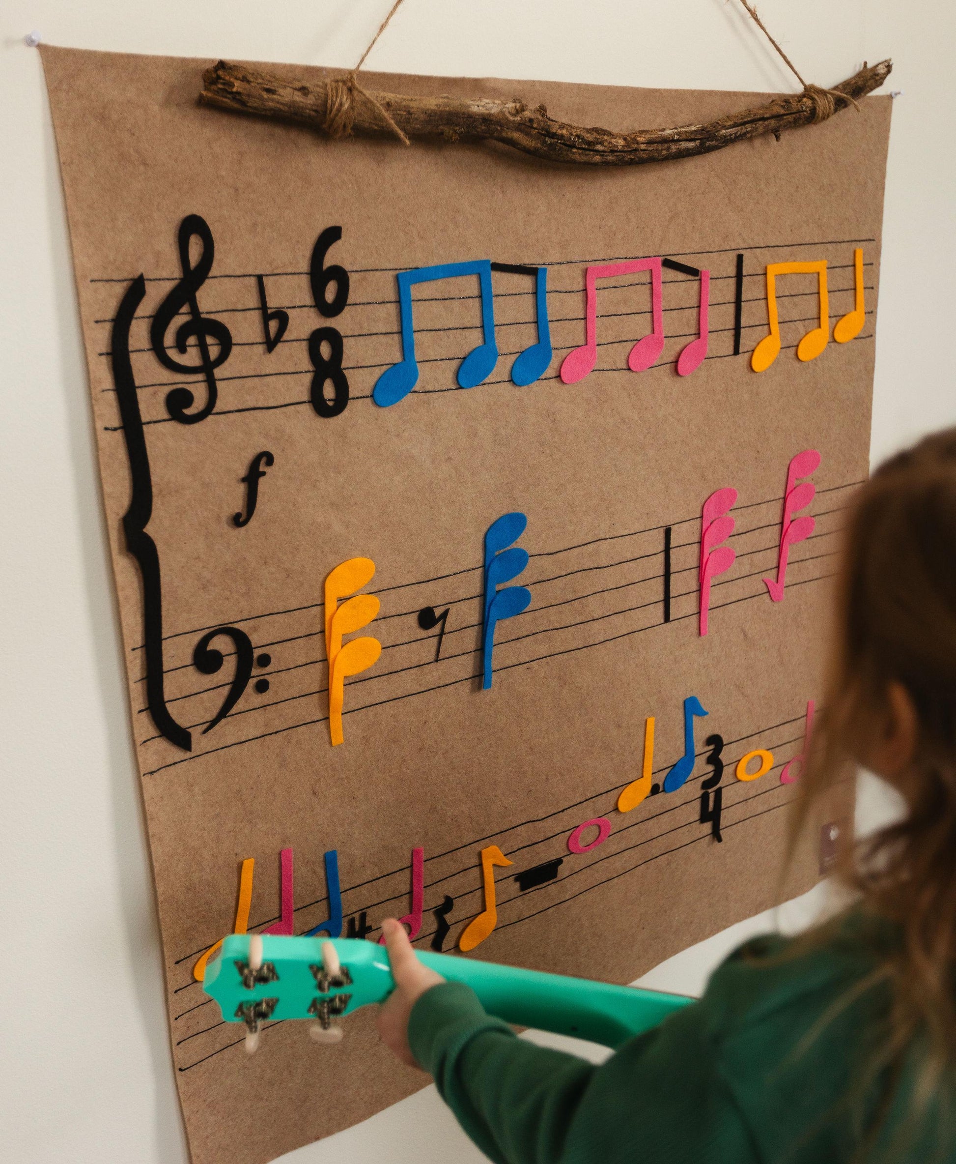 Montessori Learning Music Gift // Felt Board // Kids Gift Felt Wall // Piano Teacher Gift // Girl Boy Gift Age 3 4 5 6 7