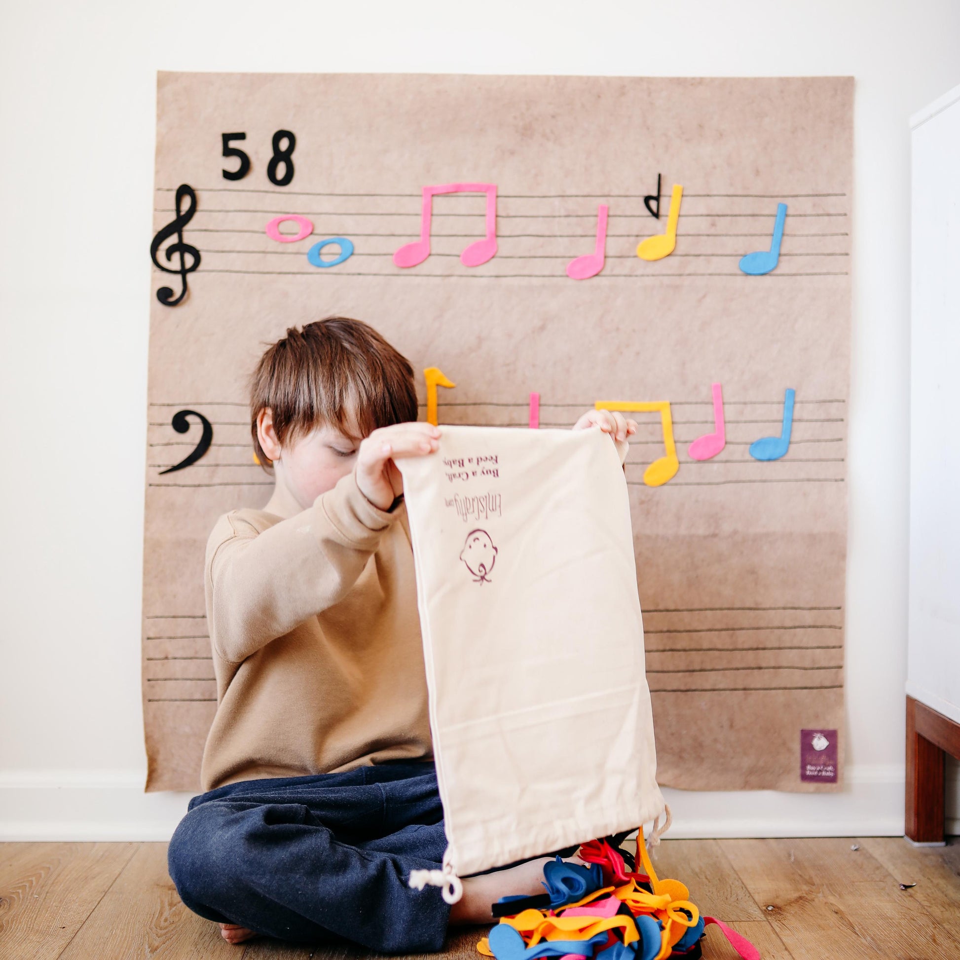 Montessori Learning Music Gift // Felt Board // Kids Gift Felt Wall // Piano Teacher Gift // Girl Boy Gift Age 3 4 5 6 7