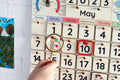 Montessori calendar, Wooden calendar for toddlers, Gifts for kids, Wall desk calendar, Classroom calendar, Wooden learning toys