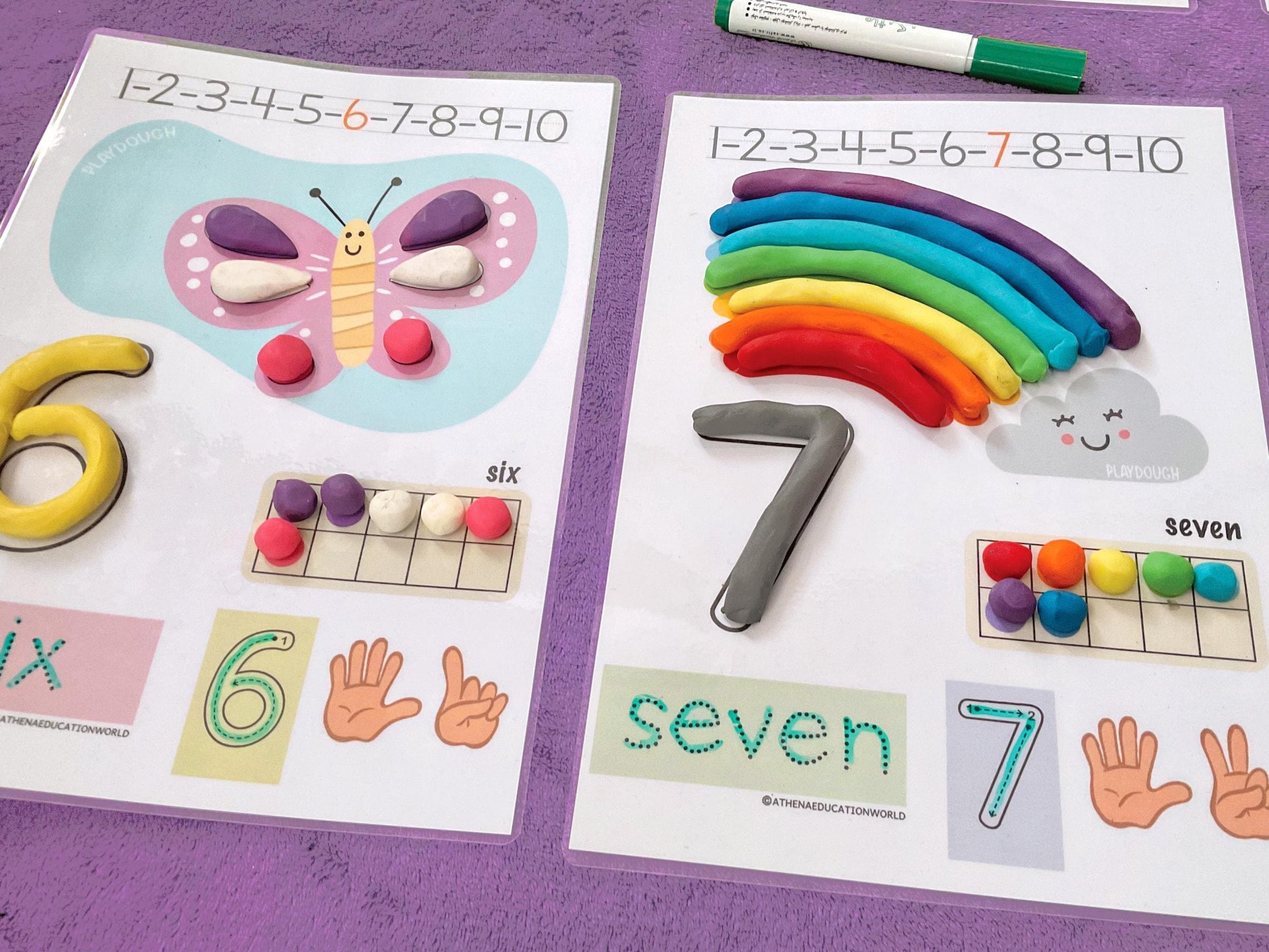 Counting and Numbers Play Dough Mats Printable Preschool Activities Fine Motor Skills Numbers 1-10 Play Doh Mat Montessori Toddler Activity