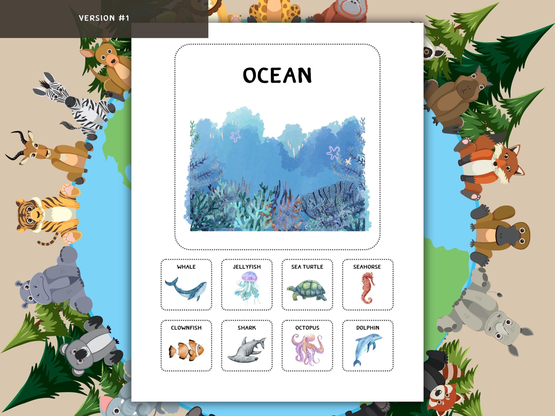 Animal Habitat Matching Game | Montessori Nature Activity | Preschool Learn Sort Cards | Printable Science Education for Toddlers | Velcro