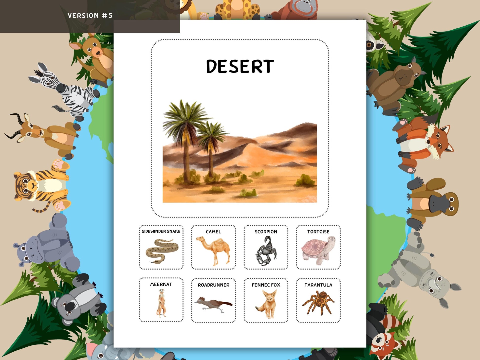 Animal Habitat Matching Game | Montessori Nature Activity | Preschool Learn Sort Cards | Printable Science Education for Toddlers | Velcro
