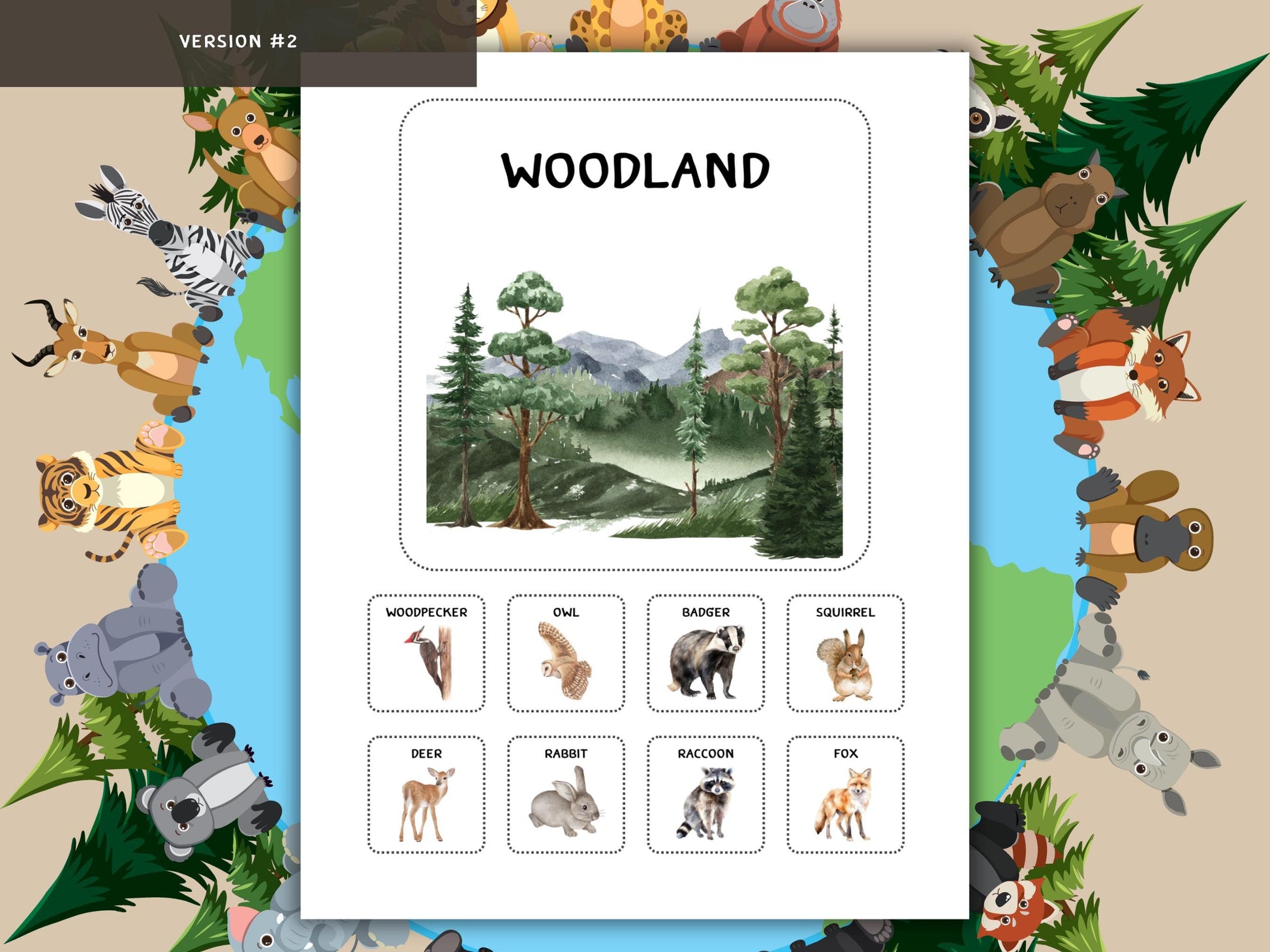 Animal Habitat Matching Game | Montessori Nature Activity | Preschool Learn Sort Cards | Printable Science Education for Toddlers | Velcro