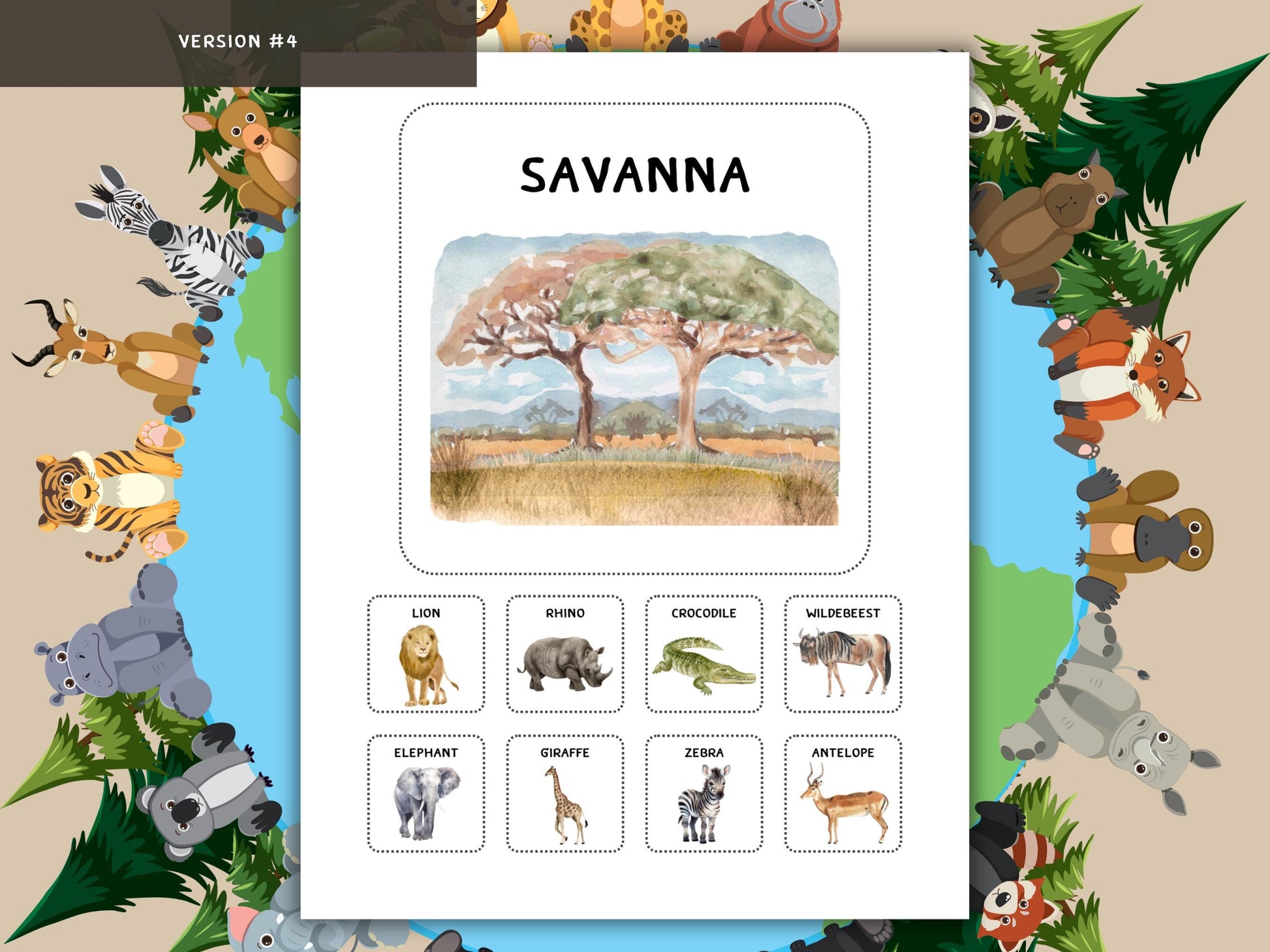 Animal Habitat Matching Game | Montessori Nature Activity | Preschool Learn Sort Cards | Printable Science Education for Toddlers | Velcro