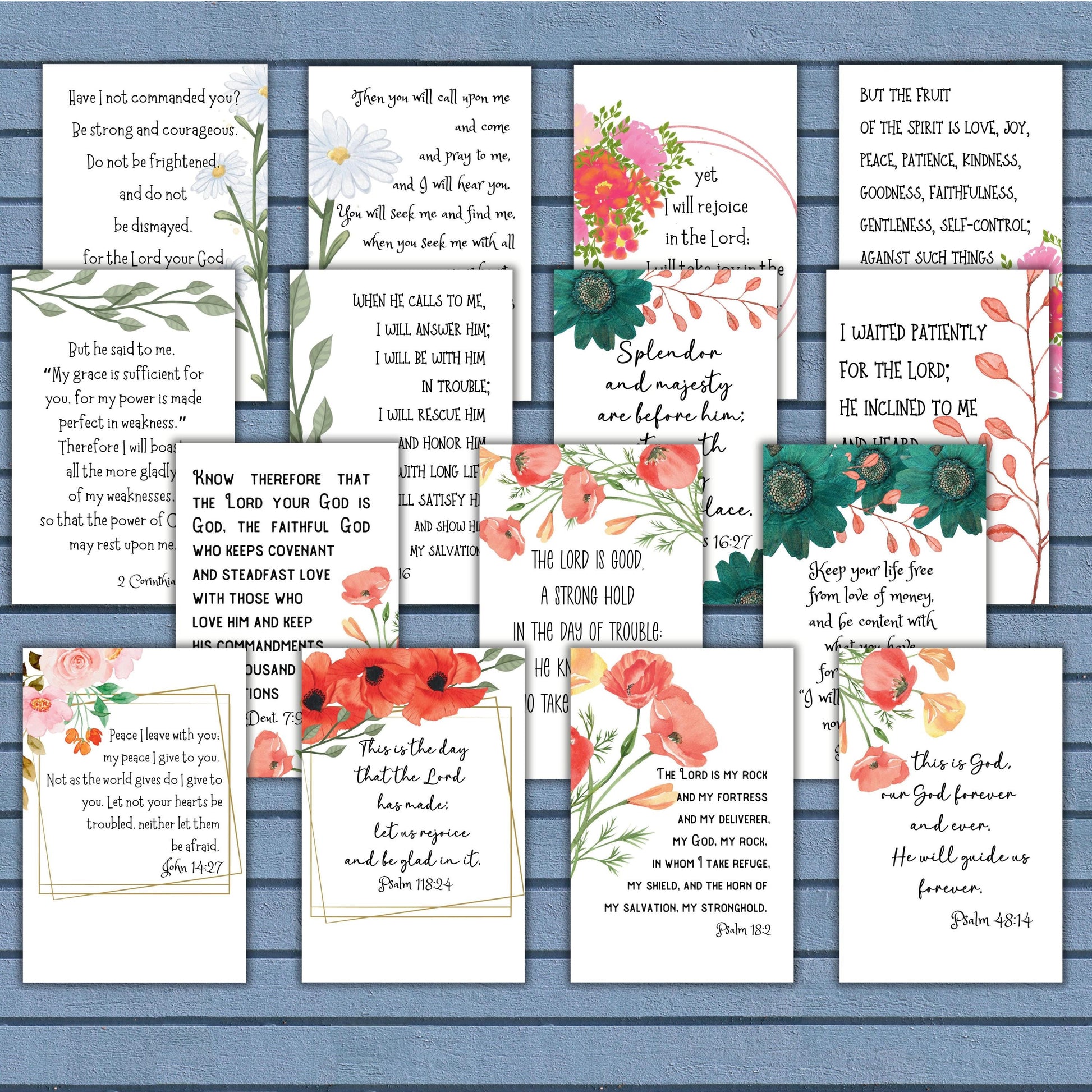 52 ESV Encouraging Verse Cards, Printable, Year of scripture Cards, Bible Memory Verse, 4X6 Scripture Cards, digital bible verse cards