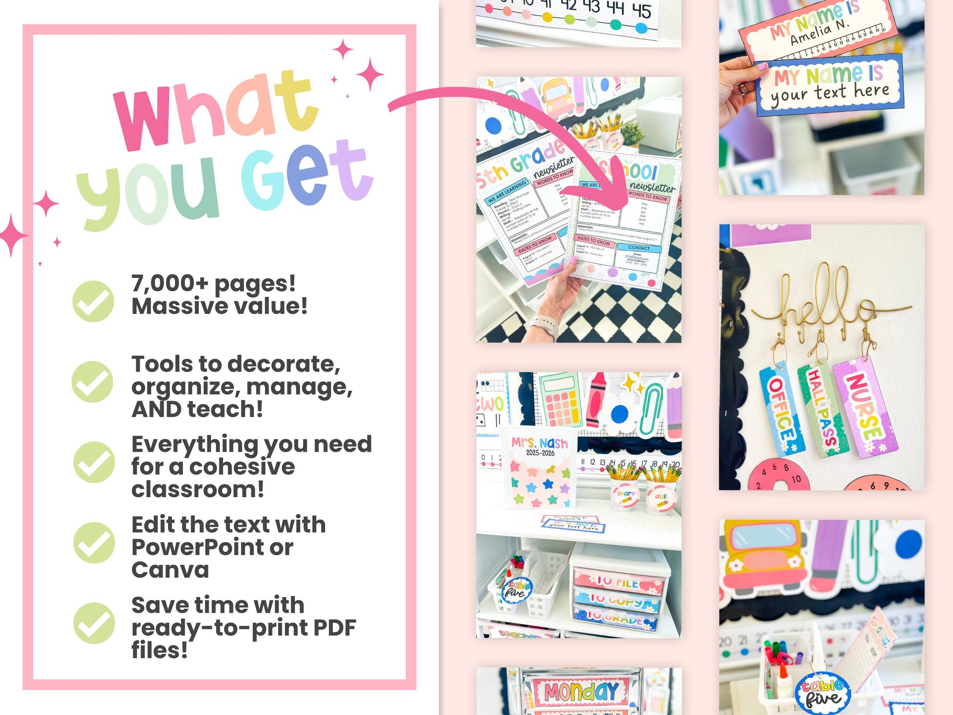 Classroom Decor Bundle | Classroom Decor Theme | Classroom Decor Ideas Editable | Beautiful Classroom Decor | Aesthetic Classroom Decor
