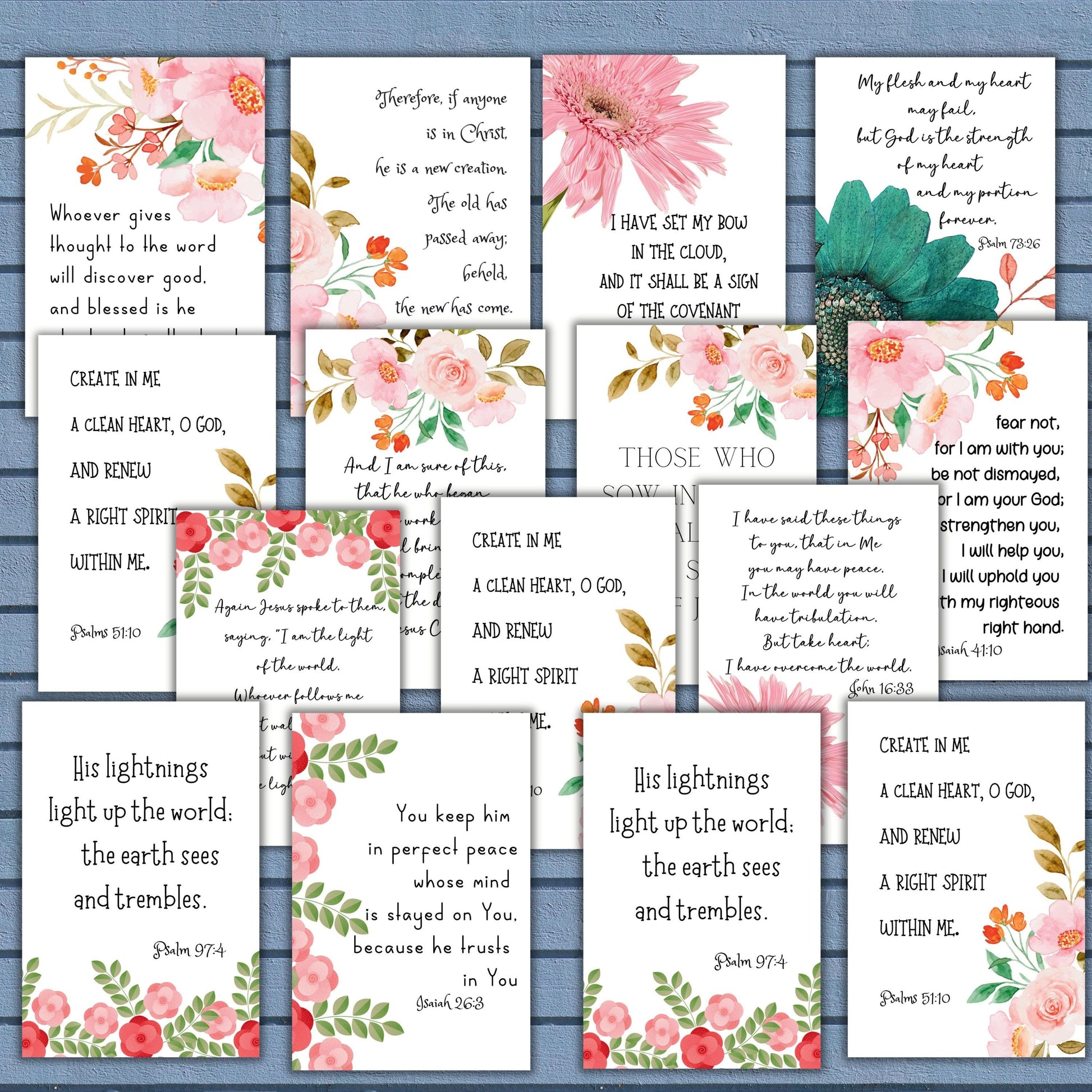 52 ESV Encouraging Verse Cards, Printable, Year of scripture Cards, Bible Memory Verse, 4X6 Scripture Cards, digital bible verse cards