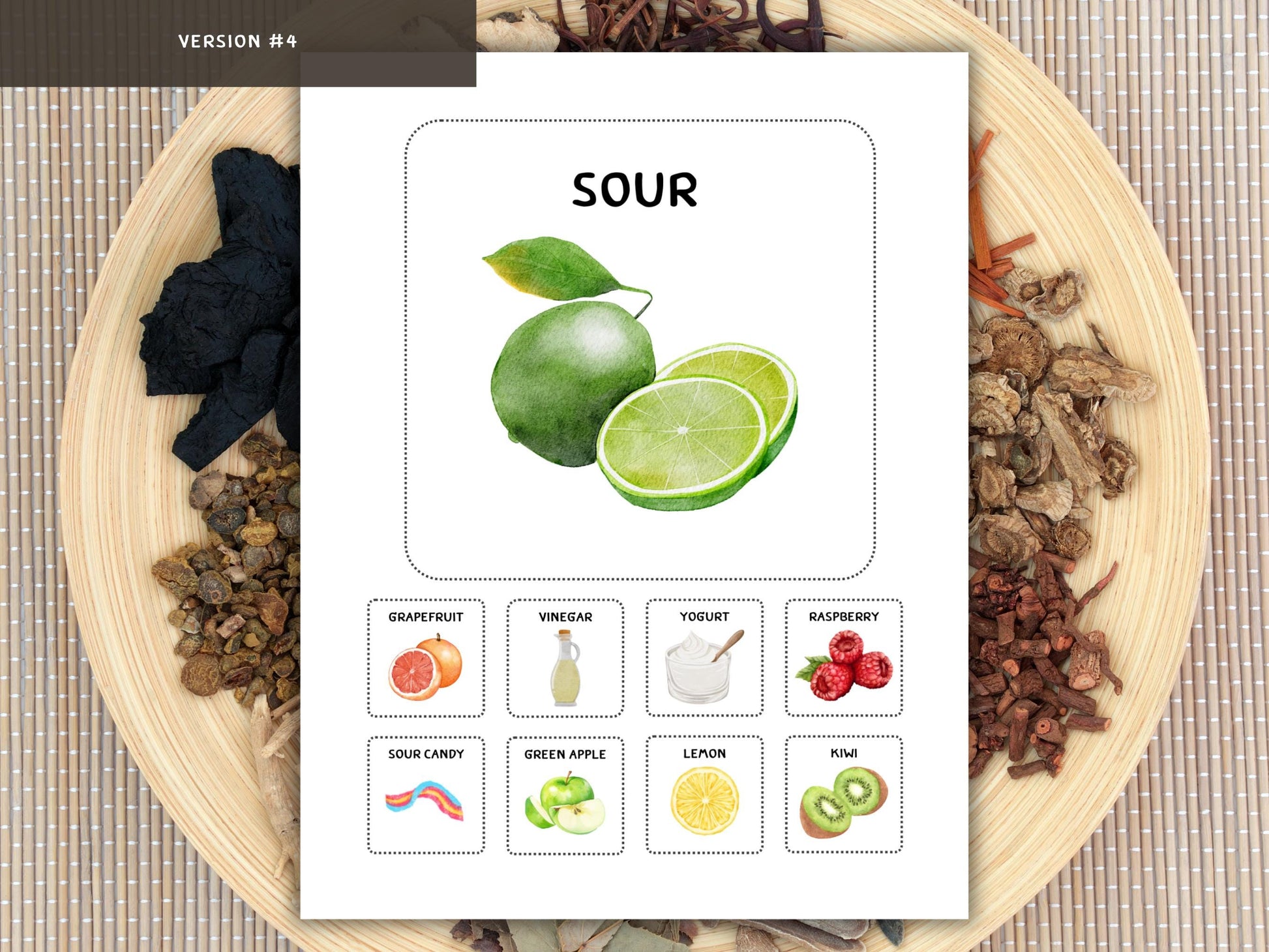 Sensory Taste Matching Game for Kids | Printable Food Flavor Sorting Cards | Learn Sweet, Salty, Sour, Bitter, Umami