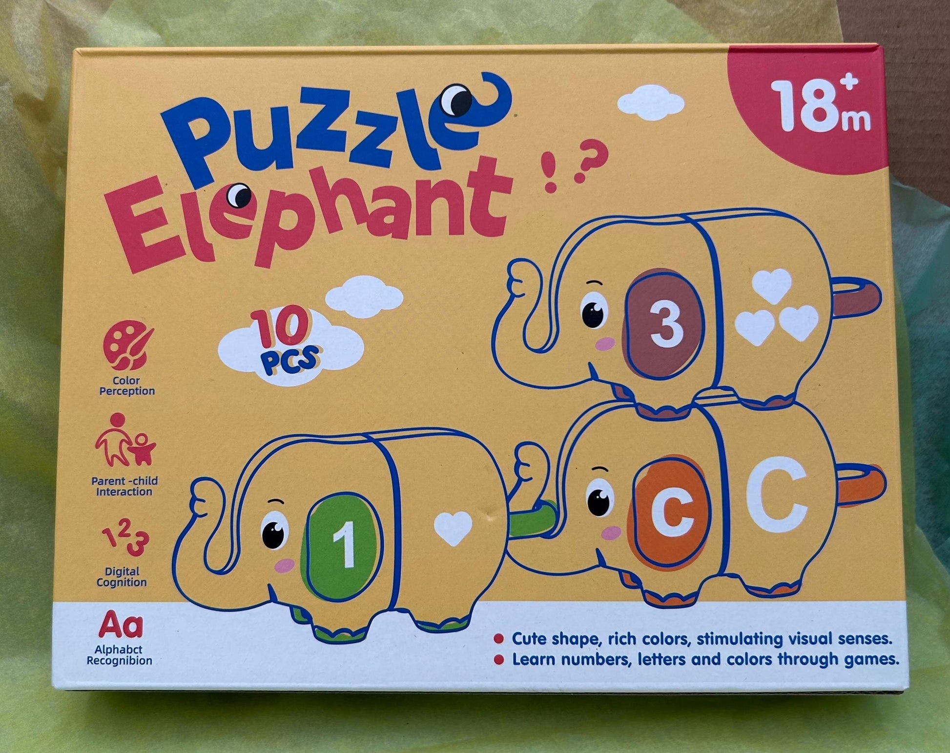 A Parade of Elephants Board Book Box with number matching elephants