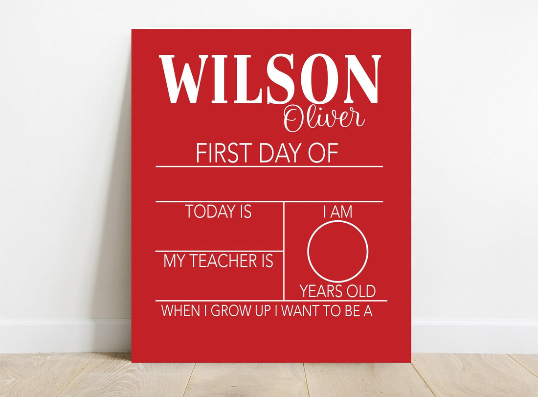 First Day Of School Sign, Back to School Sign, Personalizable Reusable School Sign, School Photo Prop, School Sign For Kids