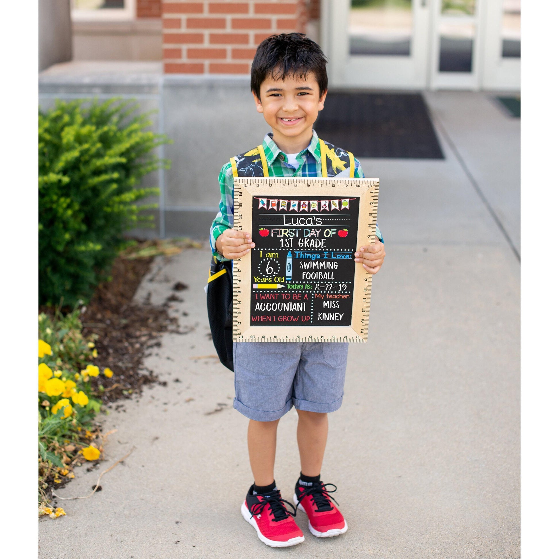 First Day of School Sign, First Day of Kindergarten Sign, 1st Day of Preschool, Back to School Chalkboard, Reusable, First and Last Day Sign