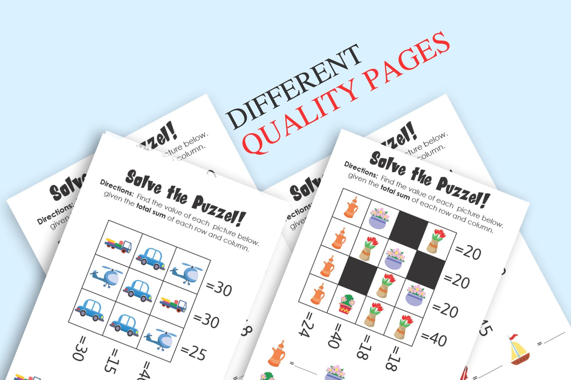 Logic game and Challenging Picture Puzzle Activity for Kids with Math-Based Brain Teasers| Boost Problem Solving and Critical Thinking Skill