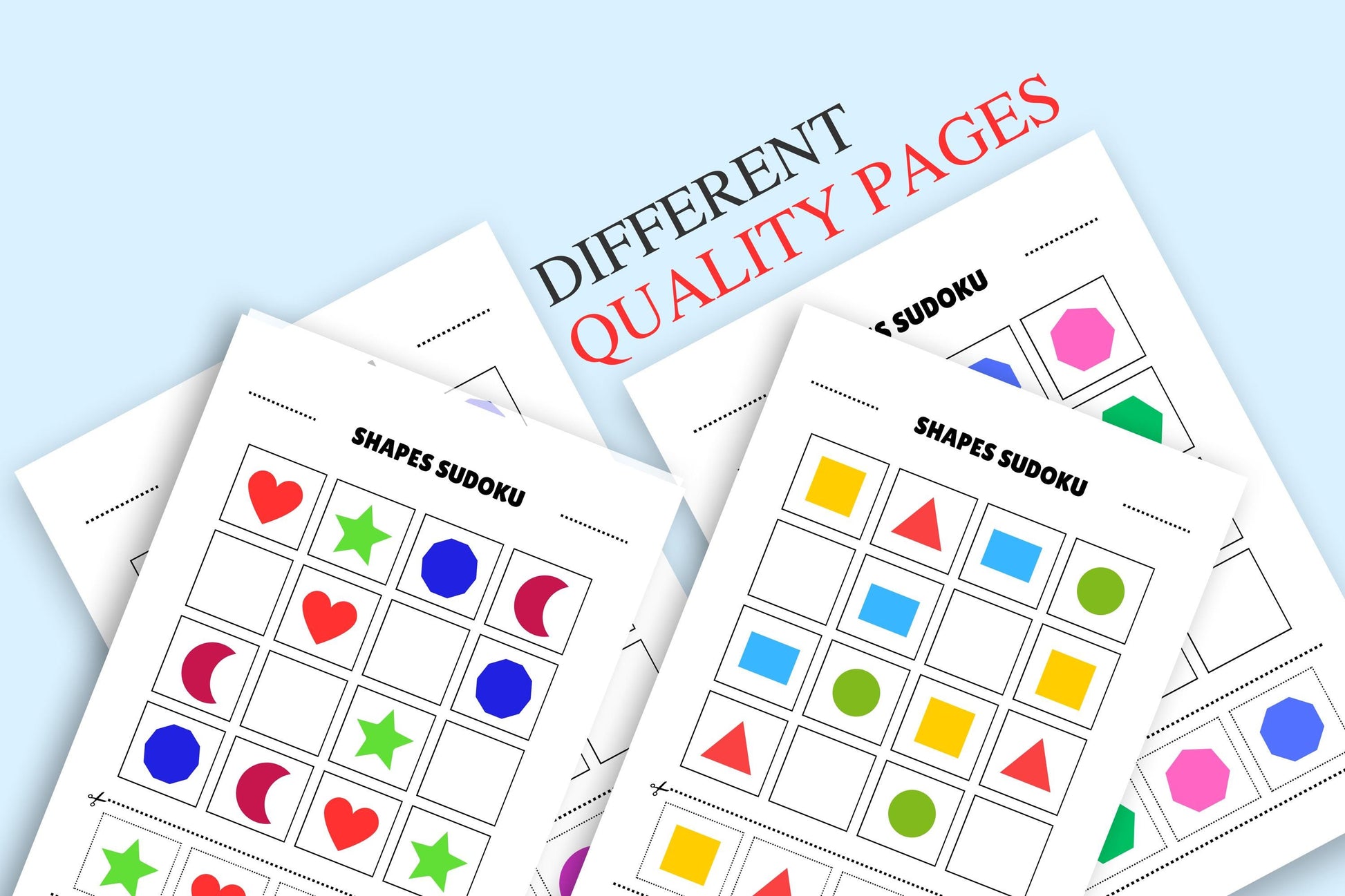 Shape Sudoku for Kids and adult • Easy 4x4 Logic Puzzles • Early Math & Critical Thinking Activities for Quiet Time and Travel
