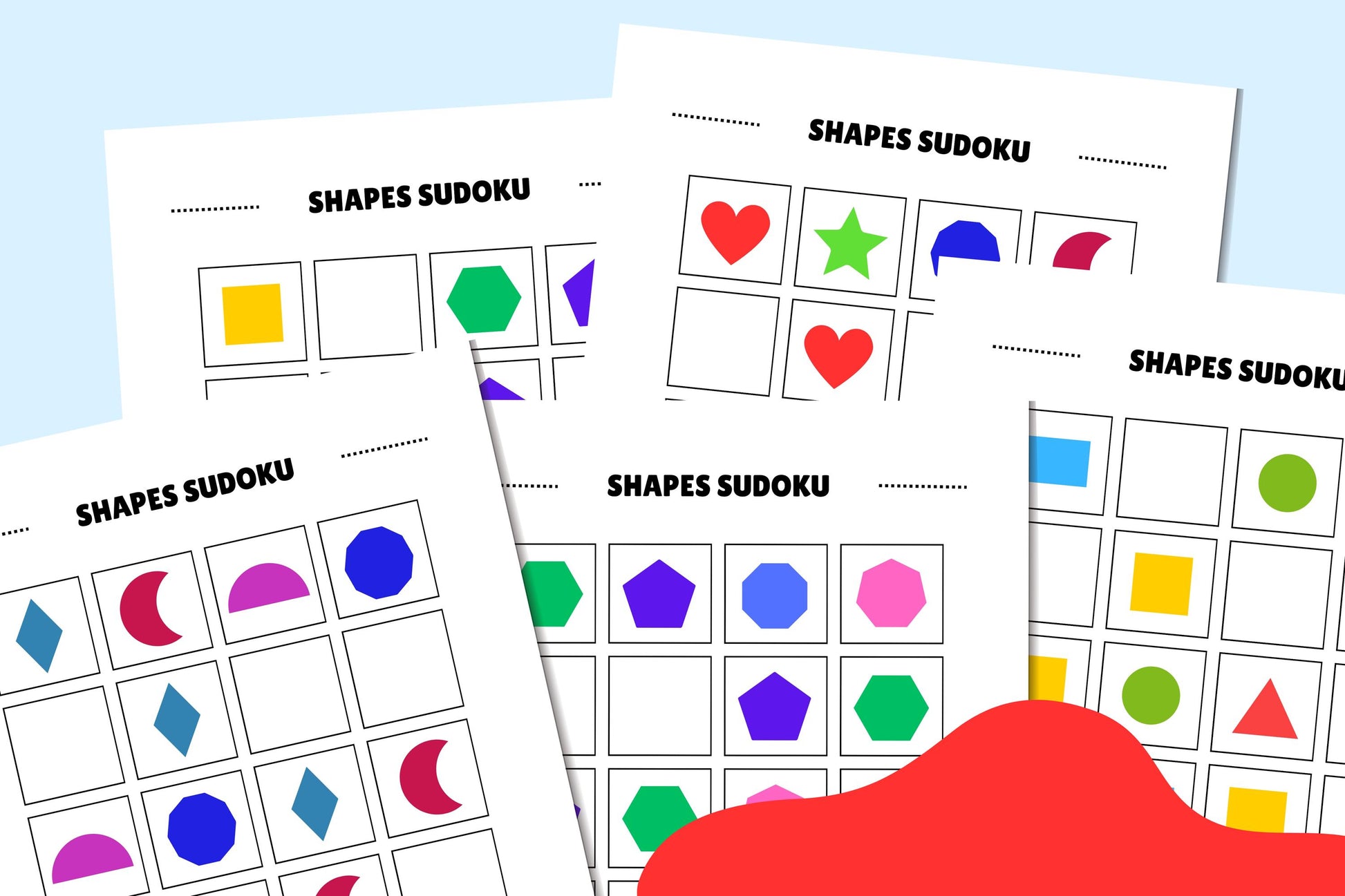 Shape Sudoku for Kids and adult • Easy 4x4 Logic Puzzles • Early Math & Critical Thinking Activities for Quiet Time and Travel