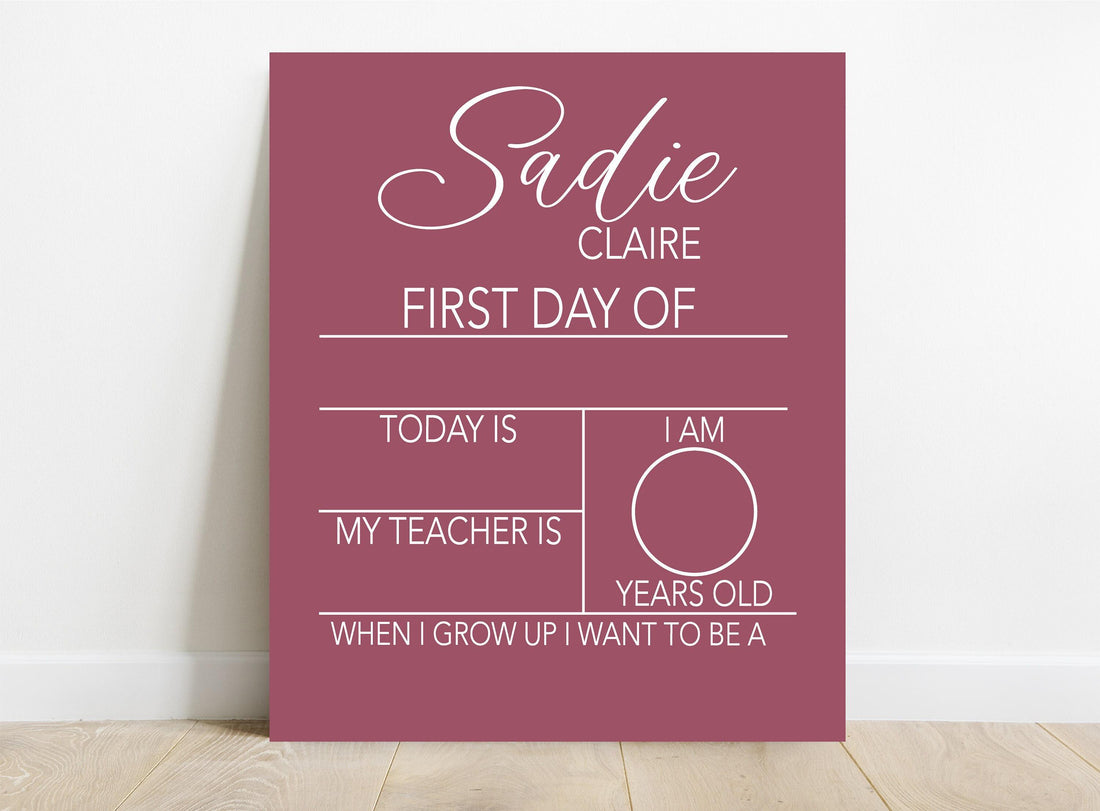 First Day Of School Sign, Back to School Sign, Personalizable Reusable School Sign, School Photo Prop, School Sign For Kids