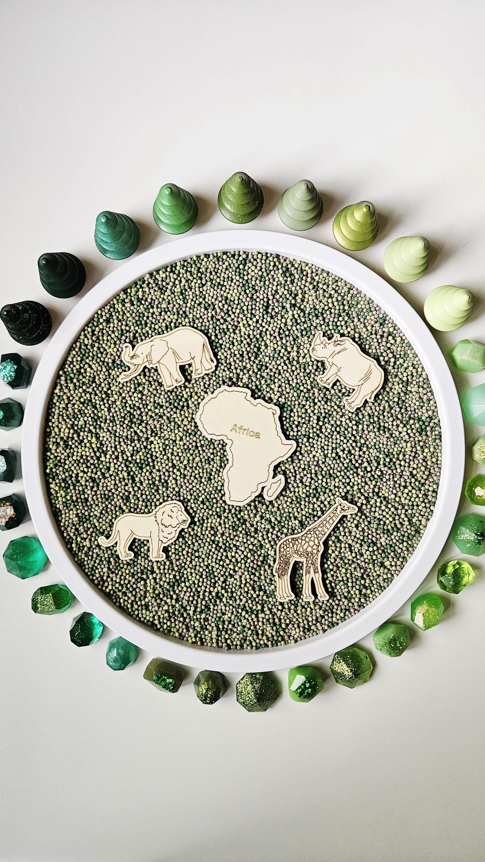 Continent and Animal Set(Hand Drawn)