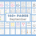 September Kindergarten Worksheets | 140 Pages | Homeschool Curriculum | Printable Activities | ABCs, Math, Tracing, Fun Learning
