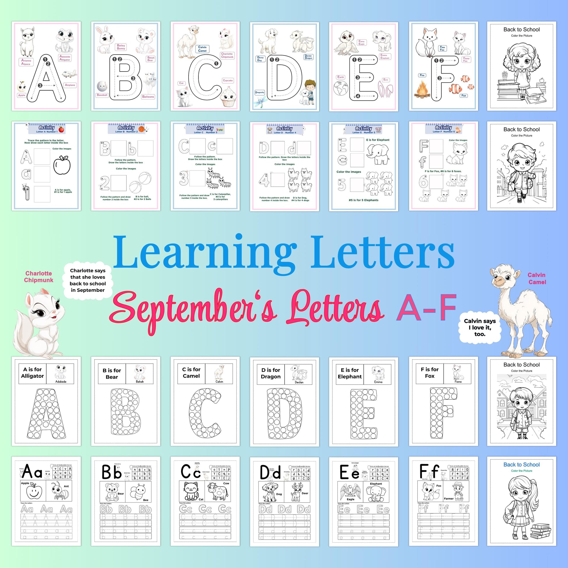 September Kindergarten Worksheets | 140 Pages | Homeschool Curriculum | Printable Activities | ABCs, Math, Tracing, Fun Learning