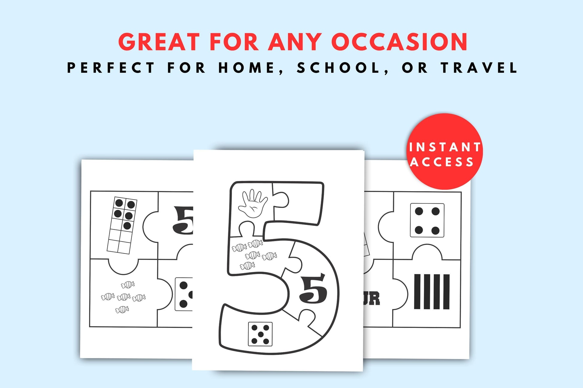 Number puzzles 1–10 Trace, Math Count Worksheet for Learners| Recognise Numbers | Count & Read Numbers Activity | Montessori Early Math