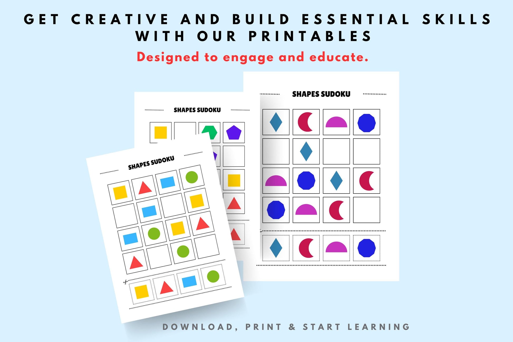 Shape Sudoku for Kids and adult • Easy 4x4 Logic Puzzles • Early Math & Critical Thinking Activities for Quiet Time and Travel