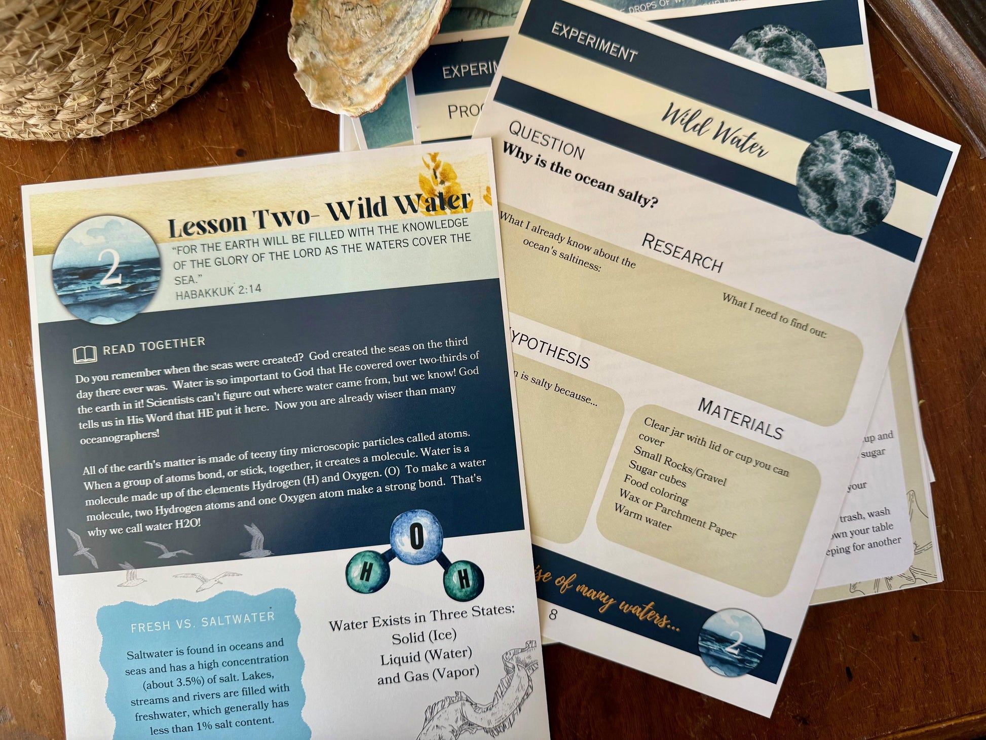 Homeschool Science OCEANS Unit- Oak & Sapling God of All Creation OCEANOGRAPHY Science Elementary k8 Homeschool Unit