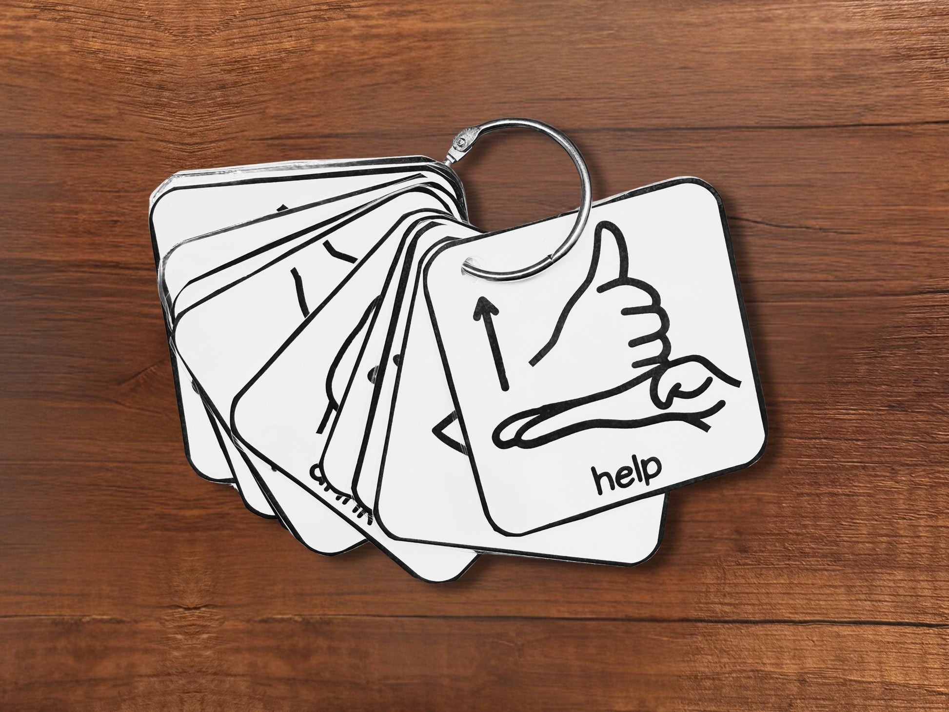 Printable Sign Language Flashcards ASL Poster and Card Set for Kids & Toddlers - Black and White Version