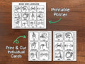 Printable Sign Language Flashcards ASL Poster and Card Set for Kids & Toddlers - Black and White Version