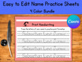 Editable Name Tracing Worksheets | Gray Line Print Handwriting Practice Template Bundle | Customizable in Canva | Preschool Printable