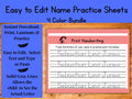 Editable Name Tracing Worksheets | Gray Line Print Handwriting Practice Template Bundle | Customizable in Canva | Preschool Printable