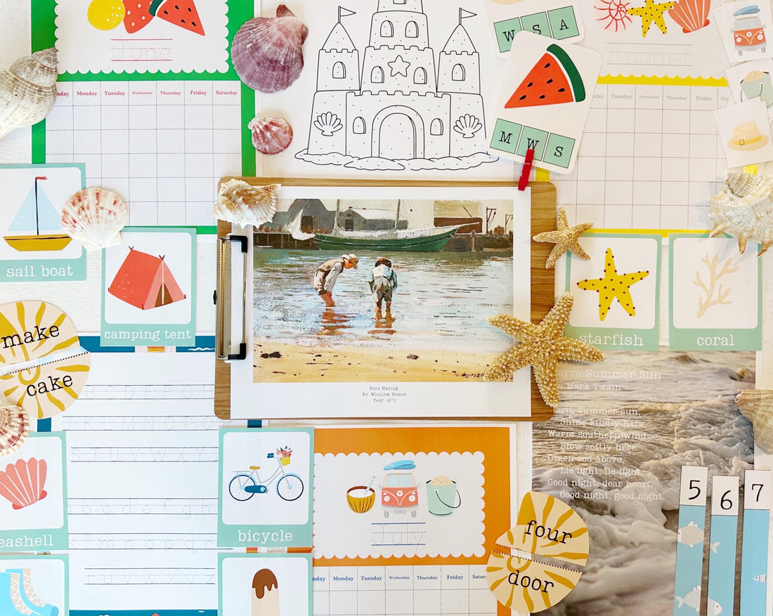 Summer Morning Basket, Summer Activity Pack Preschool, Homeschool Printable, Summer Learning Menu, T-K & Kindergarten Worksheets